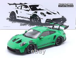 1/18 Porsche 911 992 GT3 RS Python Green with Black Wheels by Minichamps 153062236