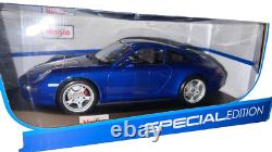 118 2005 Porsche 911 Carrera S Maisto Coupe Diecast Car Model Car Blue