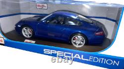 118 2005 Porsche 911 Carrera S Maisto Coupe Diecast Car Model Car Blue