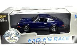 118 Eagle's Race 1973 Porsche 911 Carrera 2.4 Blue Diecast Model Car