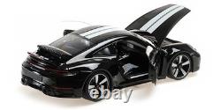 118 MINICHAMPS 2022 PORSCHE 911 (992) SPORT CLASSIC black/white stripe ALL OPEN