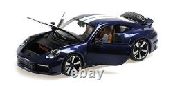 118 MINICHAMPS 2022 PORSCHE 911 (992) SPORT CLASSIC blue/white stripe ALL OPEN