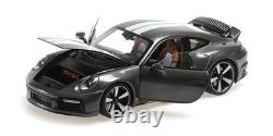 118 MINICHAMPS 2022 PORSCHE 911 (992) SPORT CLASSIC gray/white stripe ALL OPEN