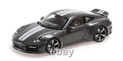 118 MINICHAMPS 2022 PORSCHE 911 (992) SPORT CLASSIC gray/white stripe ALL OPEN