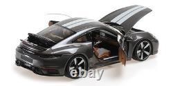 118 MINICHAMPS 2022 PORSCHE 911 (992) SPORT CLASSIC gray/white stripe ALL OPEN