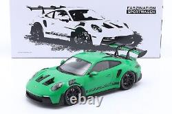 118 MINICHAMPS PORSCHE 911 992 GT3 RS Python Green with Black Wheels L. E. 300 pcs