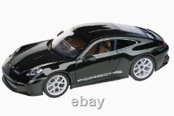 118 NOREV 2023 PORSCHE 911 992 S/T Olive Green opening doors hood DEALER ED