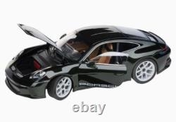 118 NOREV 2023 PORSCHE 911 992 S/T Olive Green opening doors hood DEALER ED