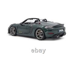 118 NOREV 2023 PORSCHE Spyder 718 RS Weissach Forest green opening doors & hood