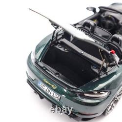 118 NOREV 2023 PORSCHE Spyder 718 RS Weissach Forest green opening doors & hood