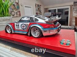 118 Porsche RWB Martini Racing Diecast Mounted On Customized Display Case