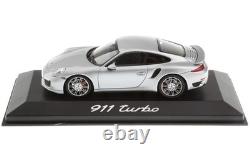 143 MINICHAMPS 2013 PORSCHE 911 (991) Turbo GT-silver met. Espresso int. DEALER