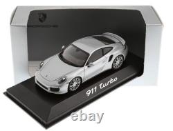 143 MINICHAMPS 2013 PORSCHE 911 (991) Turbo GT-silver met. Espresso int. DEALER