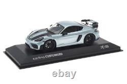 143 MINICHAMPS 2022 PORSCHE 718 Cayman GT4 RS Azzuro Thetys black rims car. Tima