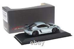 143 MINICHAMPS 2022 PORSCHE 718 Cayman GT4 RS Azzuro Thetys black rims car. Tima