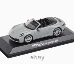 143 MINICHAMPS 2022 PORSCHE 911 992 Carrera S Cabrio chalk grey RARE DEALER ED