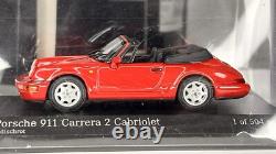 143 Minichamps 1990 Porsche 911 Carrera 2 Cabriolet Red 1 of 504 Diecast Car
