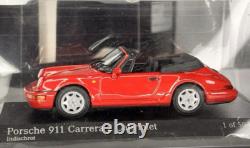 143 Minichamps 1990 Porsche 911 Carrera 2 Cabriolet Red 1 of 504 Diecast Car