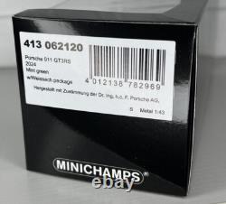143 Minichamps 2024 Porsche 911 (992) GT3 RS Weissach Mint Green Gold Wheels