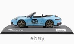 143 SPARK 2024 PORSCHE 911 992 Carrera Cabrio Spirit 70 Meissen Blue DEALER ED