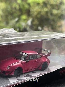 164 Tarmac Works RWB 993 Yves Piaget Black Rims China Chase HOBBY64 withfig