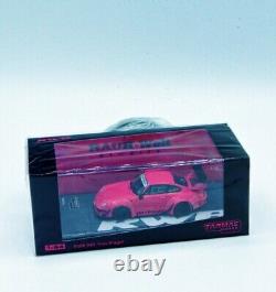 164 Tarmac Works RWB 993 Yves Piaget Black Rims China Chase HOBBY64 withfig