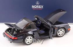 1991 Porsche Carrera 4, 911 Targa (964) Midnight, Full Openings, Norev 1/18 New