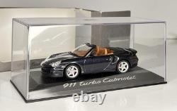 2003 Porsche 911 Turbo 143 Minichamps Cabriolet Midnight Blue Diecast Model Car