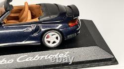 2003 Porsche 911 Turbo 143 Minichamps Cabriolet Midnight Blue Diecast Model Car