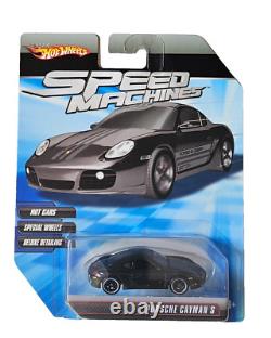 2010 Hot Wheels Speed Machines BLACK PORSCHE CAYMAN S MINT CASE FRESH
