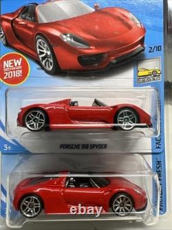 2018 Hot Wheels Red Porsche 918 Spyder Rare PR5 Wheel Variation & Transition HTF