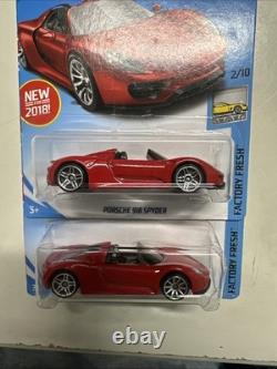 2018 Hot Wheels Red Porsche 918 Spyder Rare PR5 Wheel Variation & Transition HTF