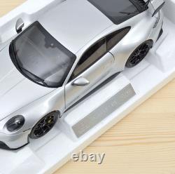 2021 Porsche 992 GT3 Coupe Norev 118 Silver Diecast Model Car