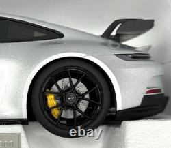 2021 Porsche 992 GT3 Coupe Norev 118 Silver Diecast Model Car