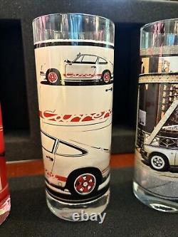 4 Porsche Design glass tumblers Carrera collectors edition