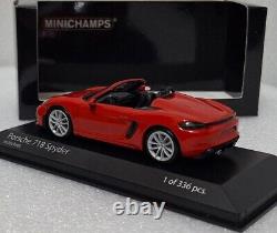 (8) Porsche 718 Spyder 982 Red 2020 143 Minichamps 410067702 RARE! 1 of 336 PCS