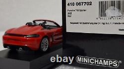 (8) Porsche 718 Spyder 982 Red 2020 143 Minichamps 410067702 RARE! 1 of 336 PCS