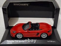 (8) Porsche 718 Spyder 982 Red 2020 143 Minichamps 410067702 RARE! 1 of 336 PCS