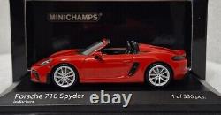 (8) Porsche 718 Spyder 982 Red 2020 143 Minichamps 410067702 RARE! 1 of 336 PCS