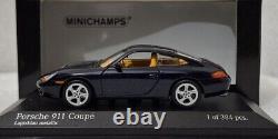 (8) Porsche 911 996 Coupe 1998 Blue Met 143 Minichamps 400061180 1 of 384 PCS