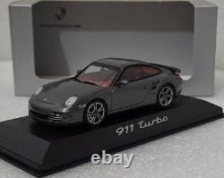 (8) Porsche 911 (997.2) Turbo 2010 Dark Grey 143 Minichamps WAP 020 001 0A RARE