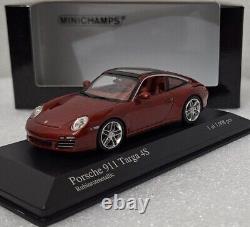 (8) Porsche 911 (997) Targa 4S 2008 Ruby Red Met 143 Minichamps 400066460 RARE