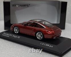 (8) Porsche 911 (997) Targa 4S 2008 Ruby Red Met 143 Minichamps 400066460 RARE