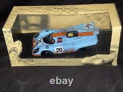 AutoArt Porsche 917K Steve McQueen LeMans Gulf Race 118 Scale Diecast Car NIB