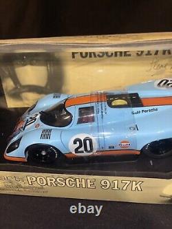 AutoArt Porsche 917K Steve McQueen LeMans Gulf Race 118 Scale Diecast Car NIB