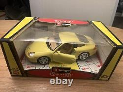 Brand New Burago SPECIAL EDITION 1/18 Porsche 911 Carrera YELLOW Made in Italy