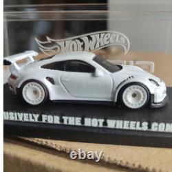 Custom Hot Wheels Porsche 911 GT3 RS Pearl White Collector's Edition with Case