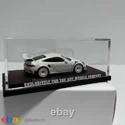Custom Hot Wheels Porsche 911 GT3 RS Pearl White Collector's Edition with Case