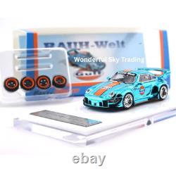 F/S RWB 993 GT CHROME 1/64 Blue GULF WITH FREE WHEELS Limited Edition Diecast