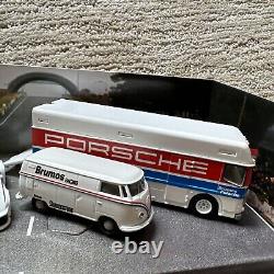 HOT WHEELS BRUMOS PORSCHE 935 & VW BUS & HAULER & truck 4 SET Custom Repack BOX